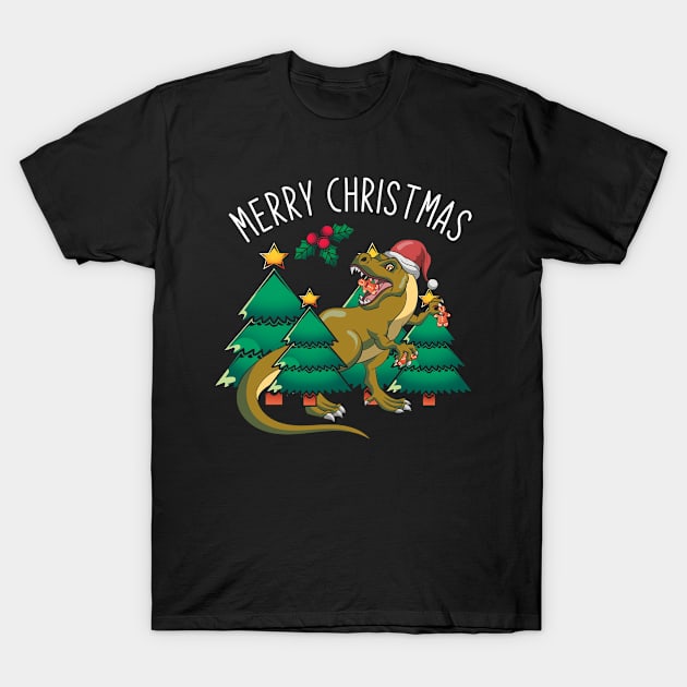 Xmas Trex Dinosaur T-Shirt by ShirtsShirtsndmoreShirts